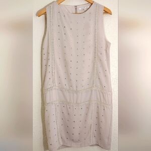 Endless Rose Beige Rhinestone And Trim Dress